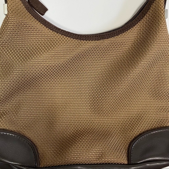 The Sak Tan Woven/ Brown Leather Trim Shoulder Bag - Picture 2 of 13